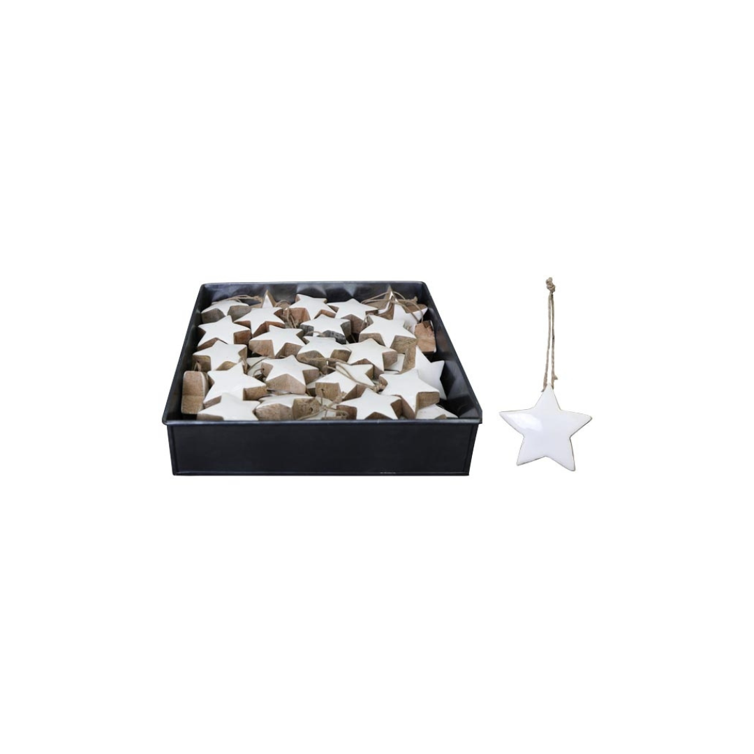 Kleiner Sternhänger Holz /weiss