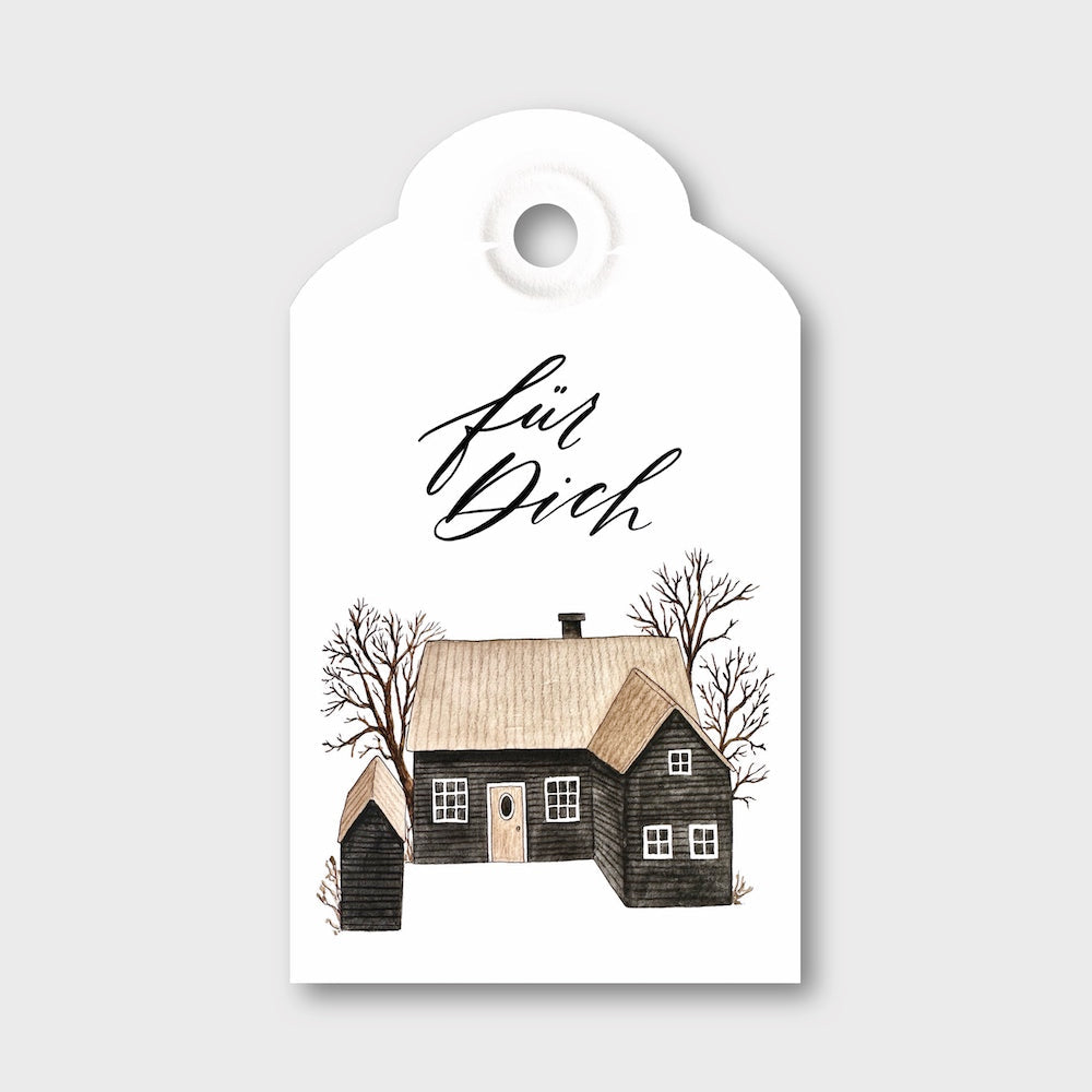 Geschenkanhänger „schwarzes Haus“