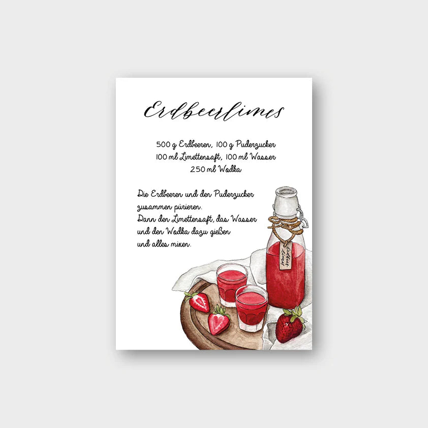 Postkarte "Erdbeerlimes"