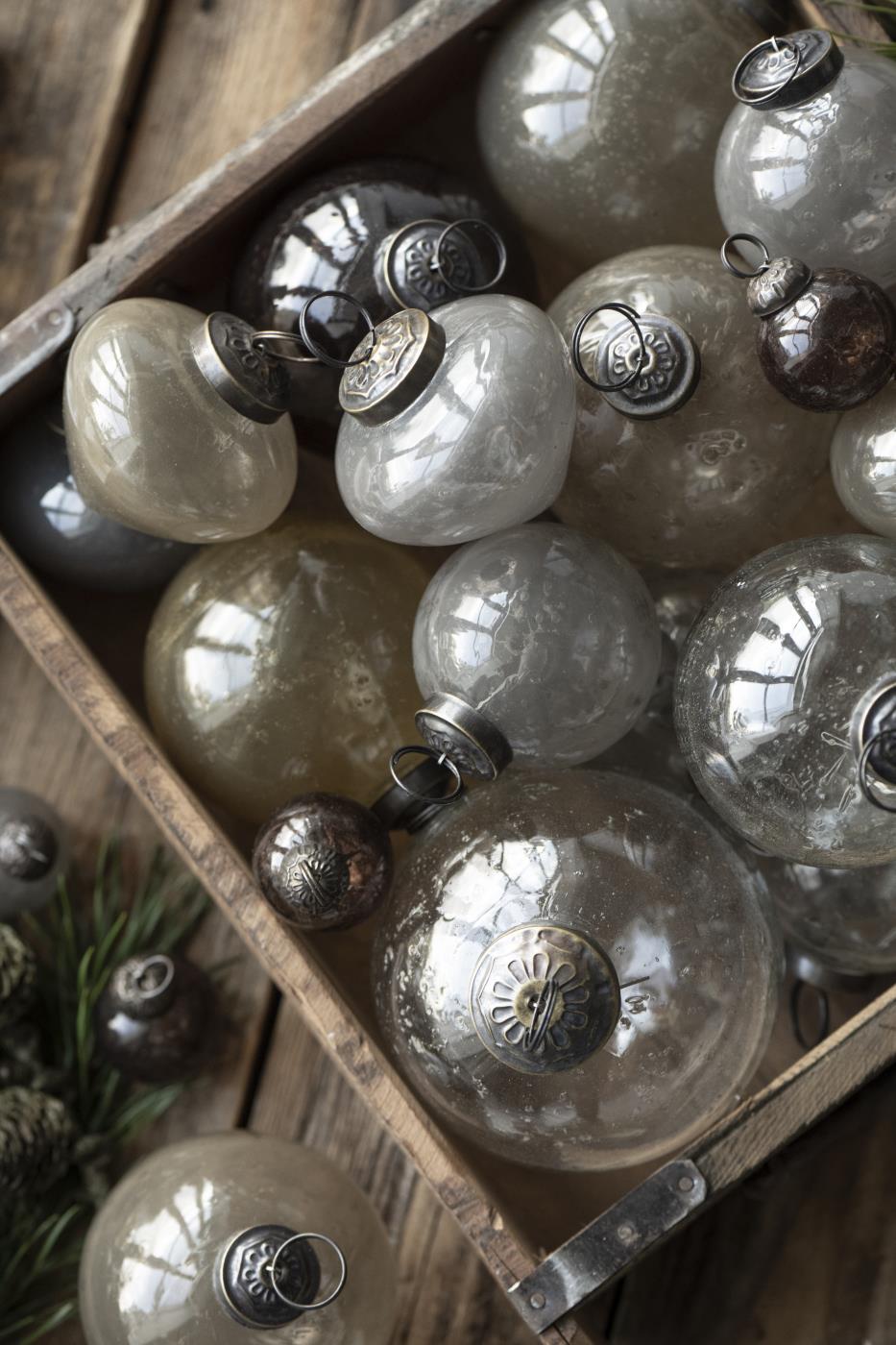 Weihnachtskugel rauchgrau groß