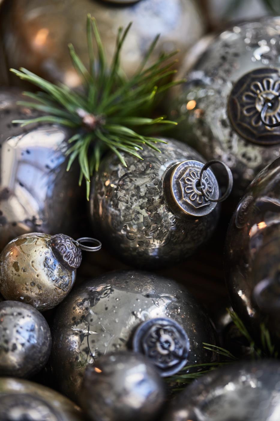 Weihnachtskugel Bauernsilber groß