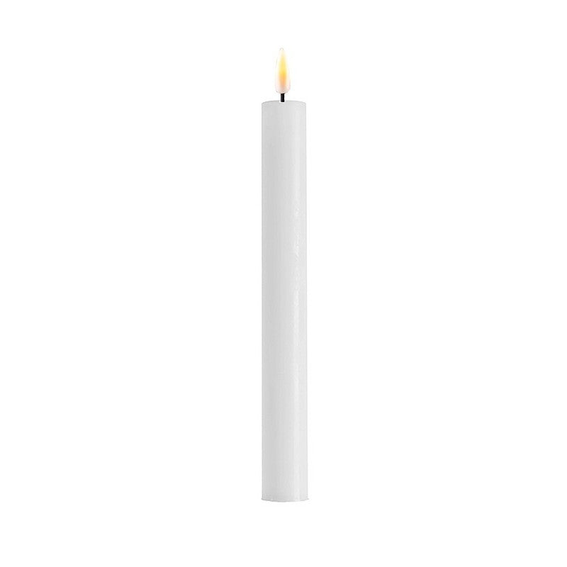 LED Stabkerze 2er Set weiß H:24 cm