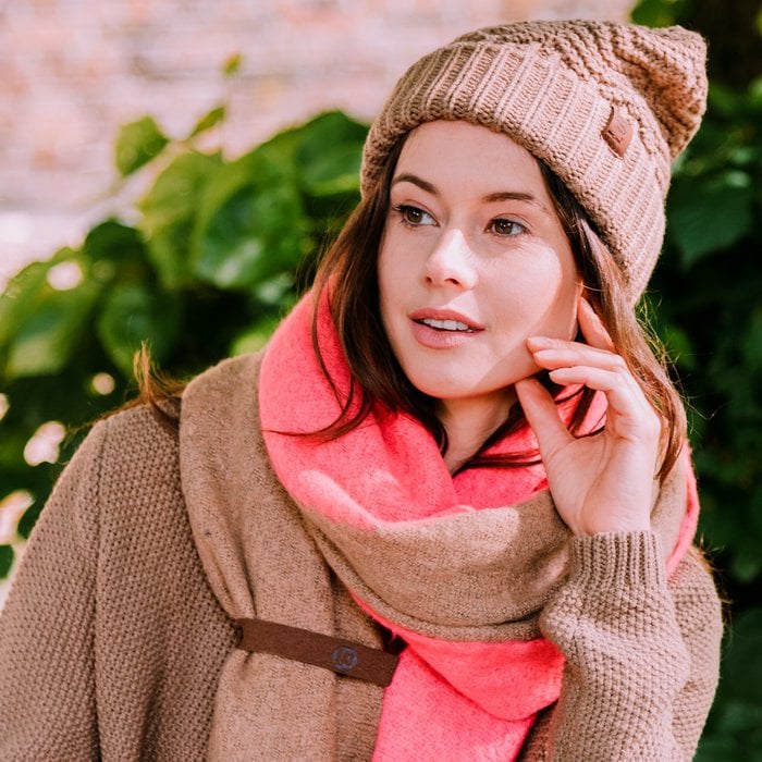 Schal Fem camel/pink
