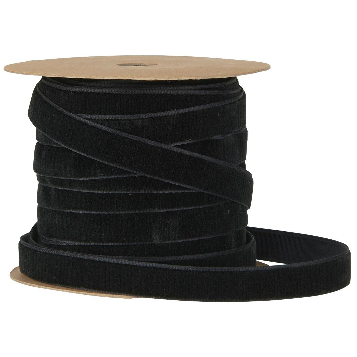 Veloursband 10 m schwarz