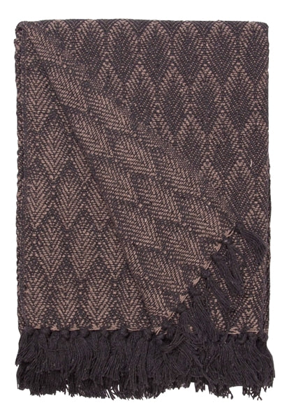Decke Blatt camel/dunkelgrau