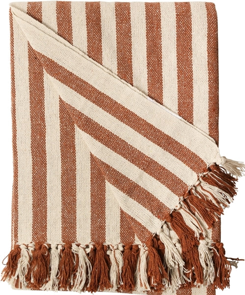 Decke gestreift goldbraun/beige