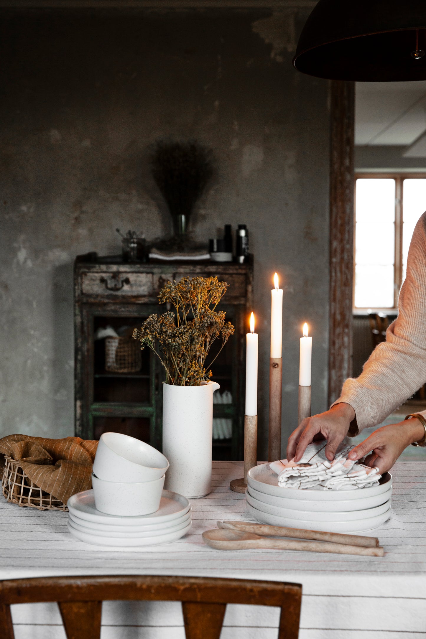 Kerzenhalter Holz Ernst Natur H:25 cm