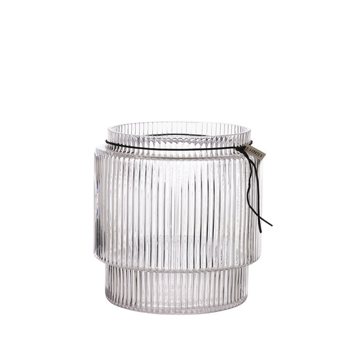 Vase geripptes Glas groß Ernst