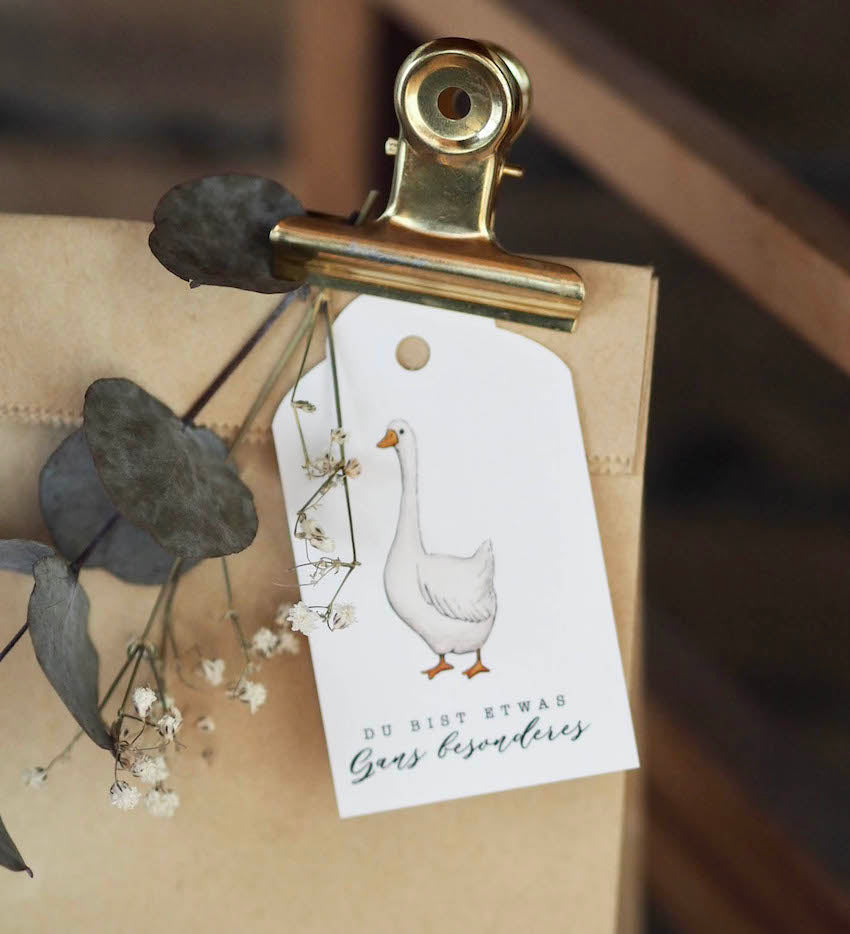 Geschenkanhänger „Gans besonders“