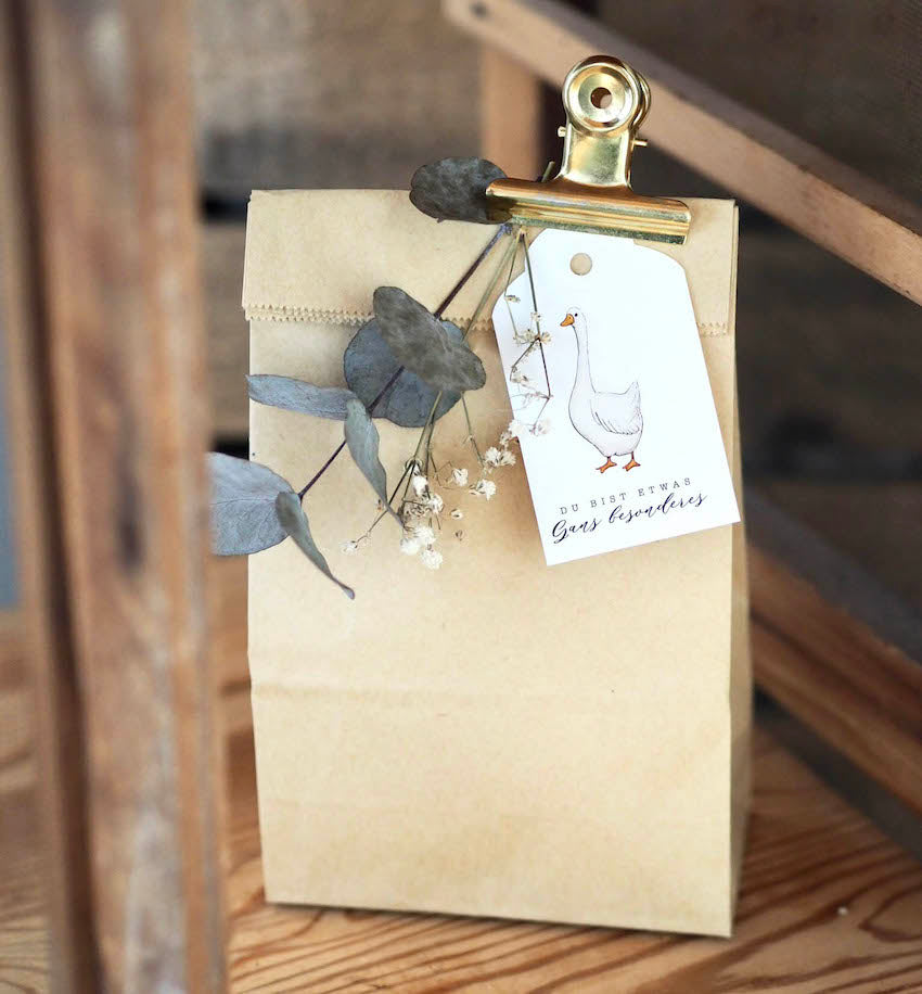 Geschenkanhänger „Gans besonders“