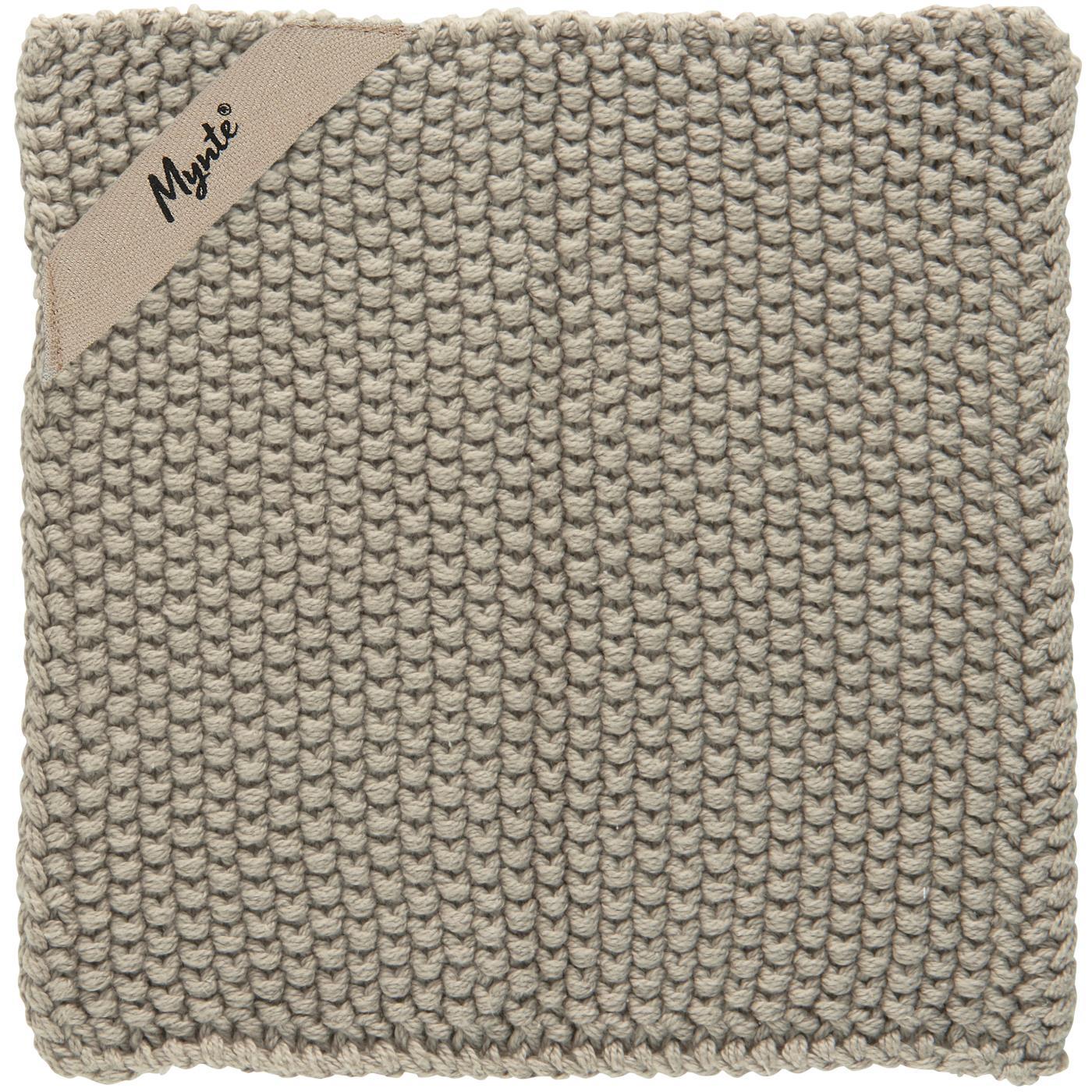Topflappen Mynte gestrickt beige