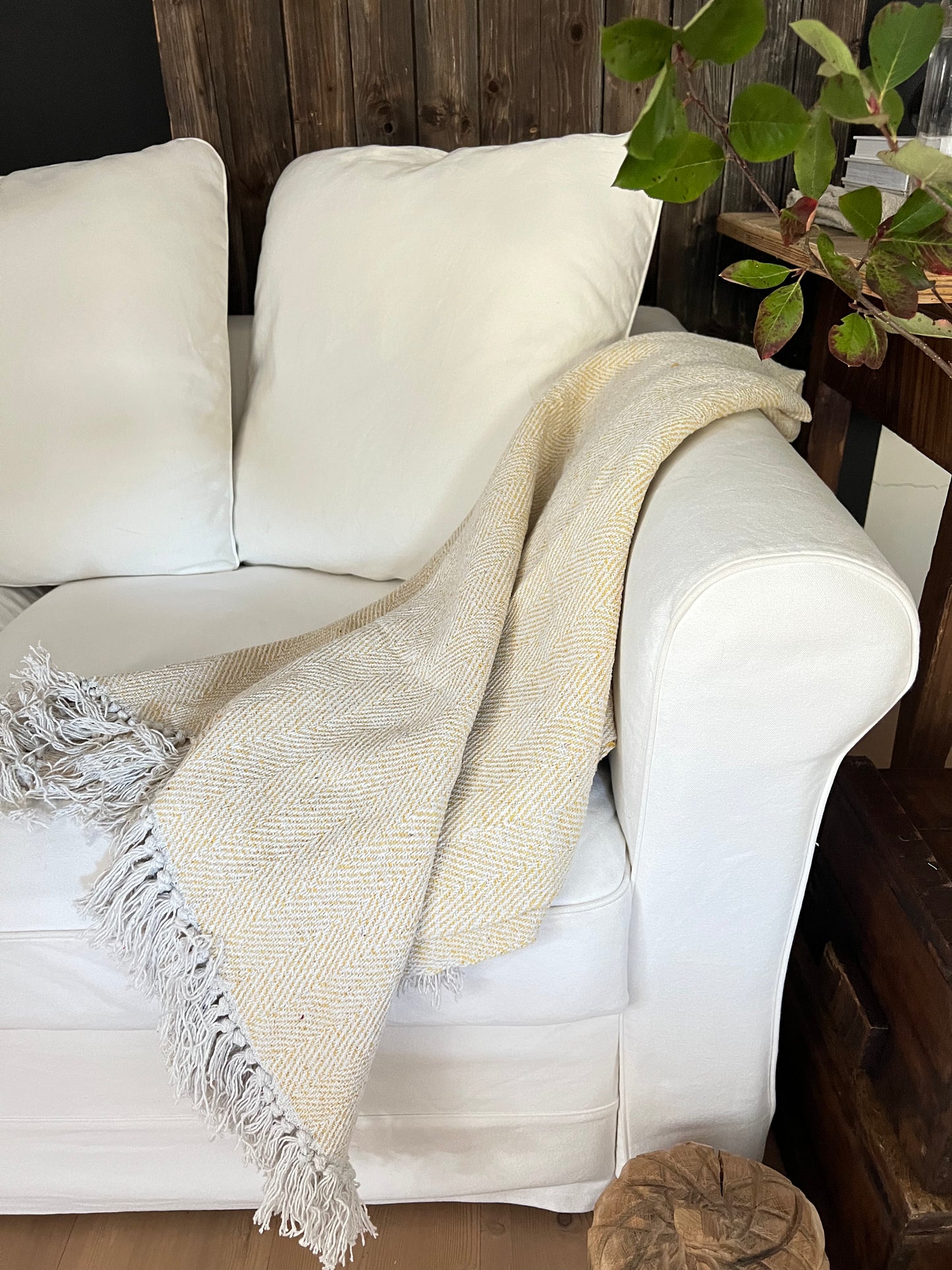 Plaid gelb,natur Chic Antique