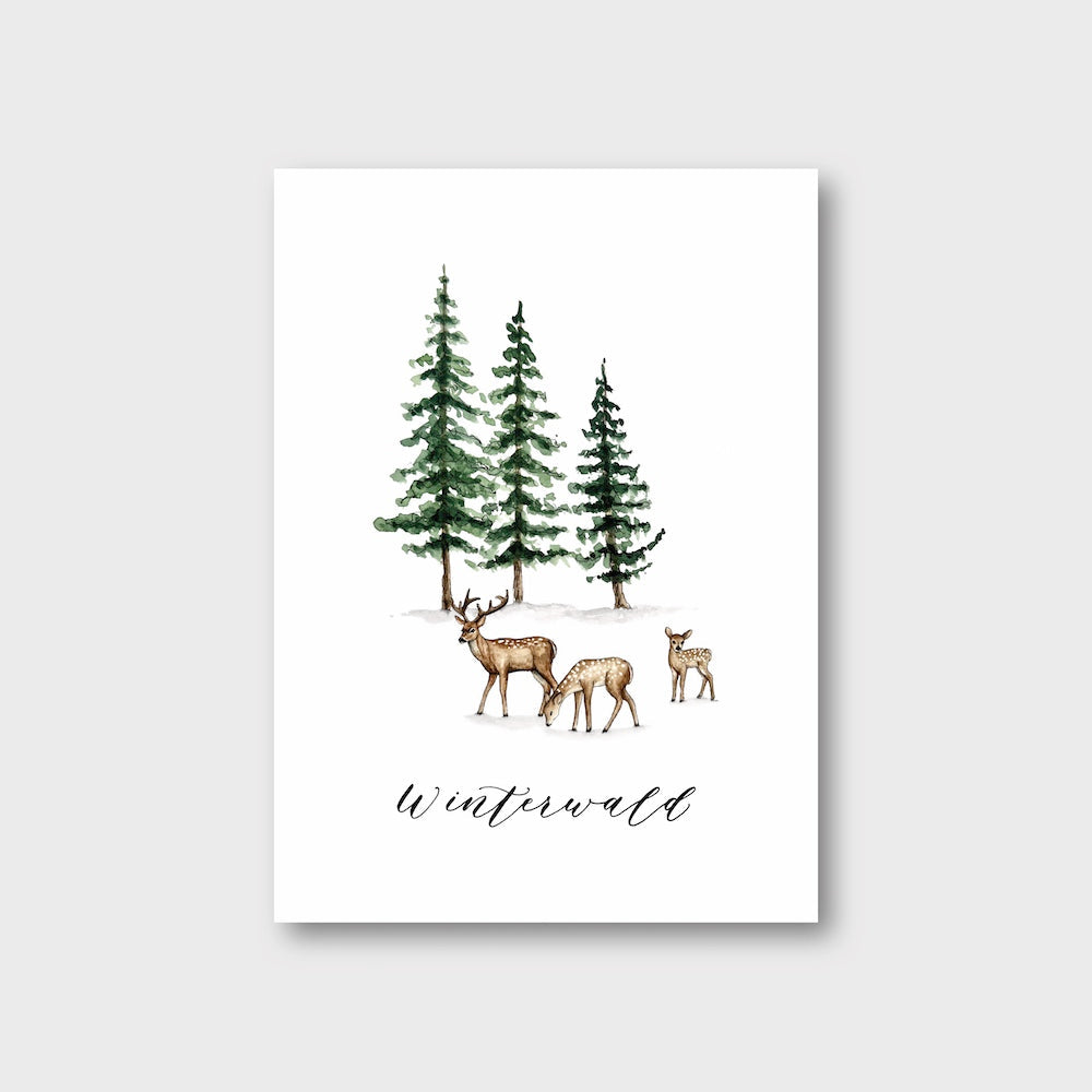 Postkarte „Winterwald“