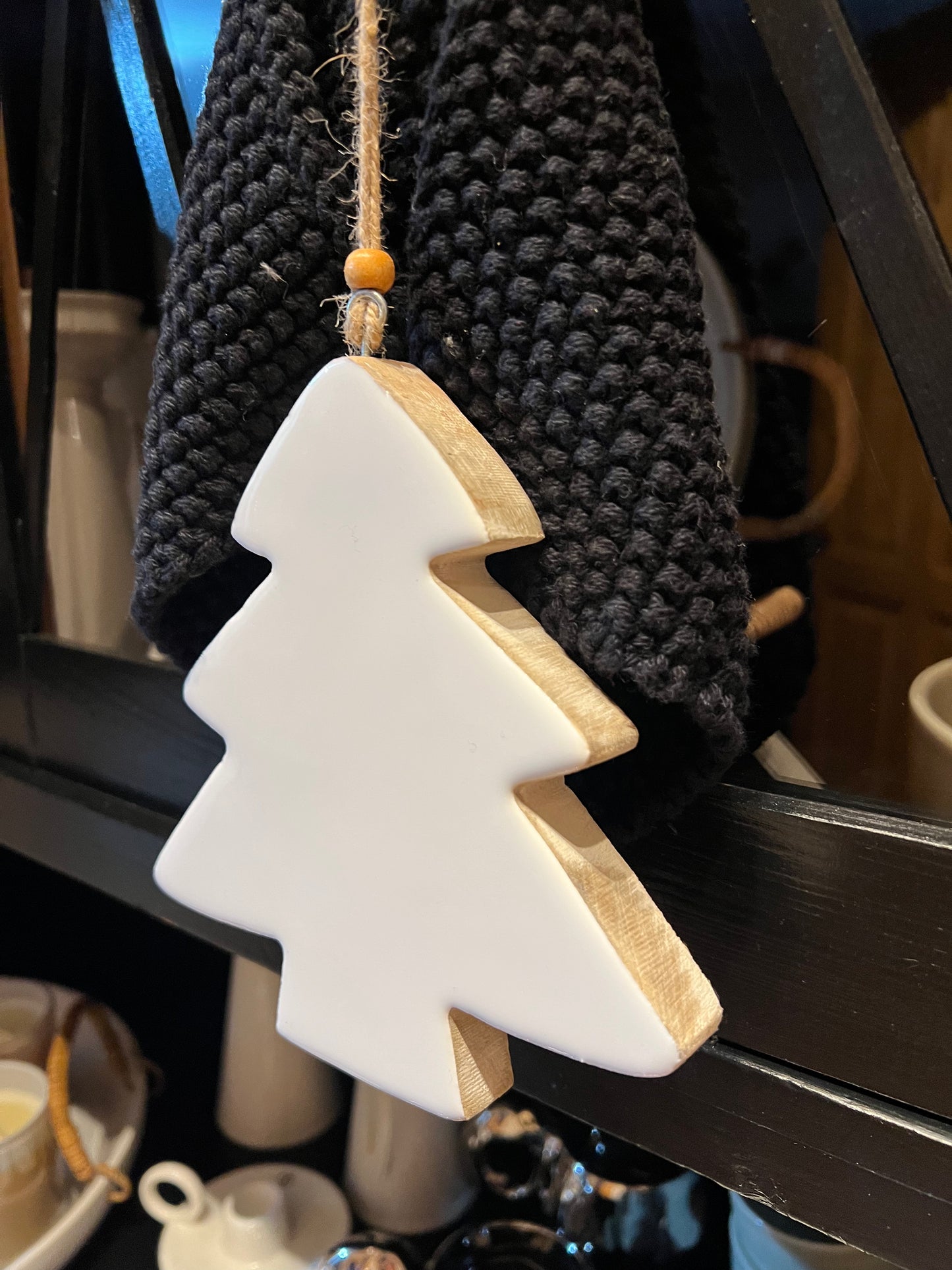 Holzbaum Hänger weiss/braun