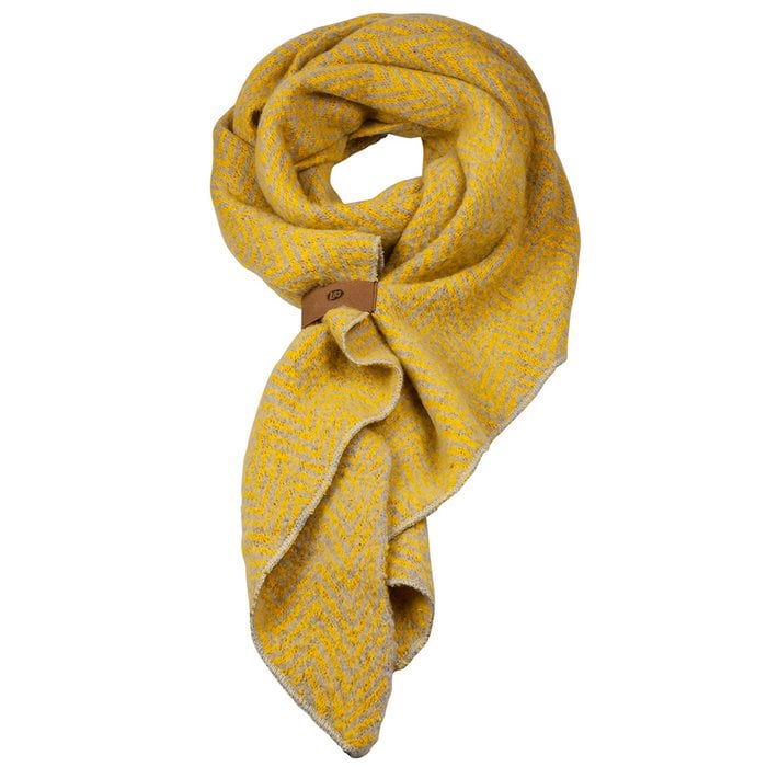 Schal Fischgrät gelb, grau