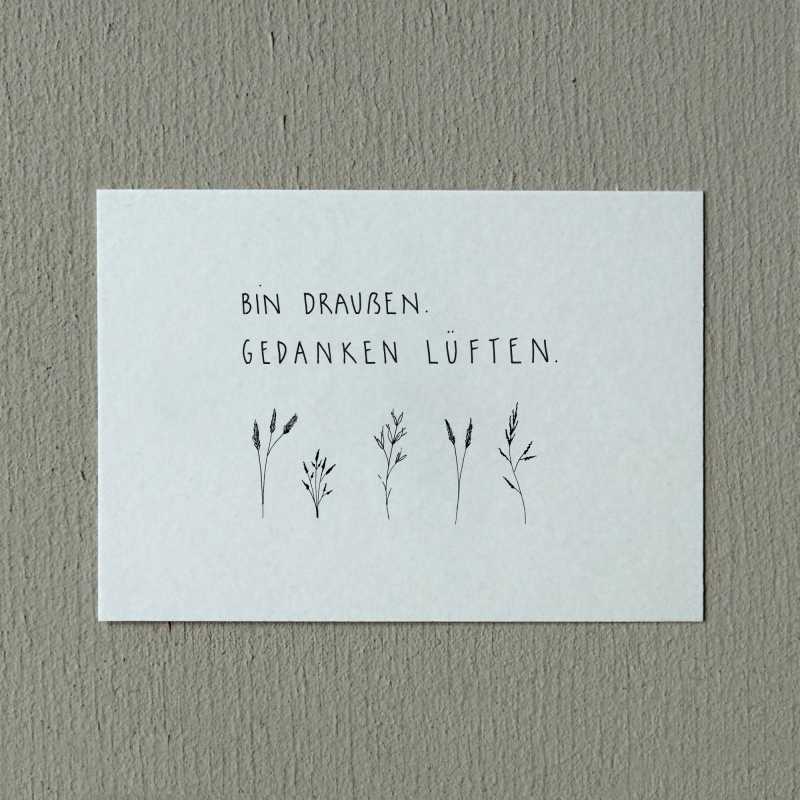 Postkarten „Bin draußen..“ Slowlay