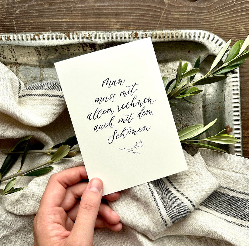 Postkarte "Mit allem rechnen
