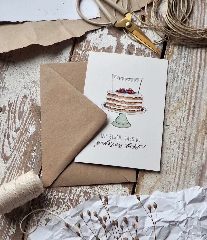Klappkarte mit Kuvert "Geburtstag"