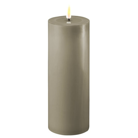 LED Stumpenkerze Deluxe Homeart sand 7,5x20 cm