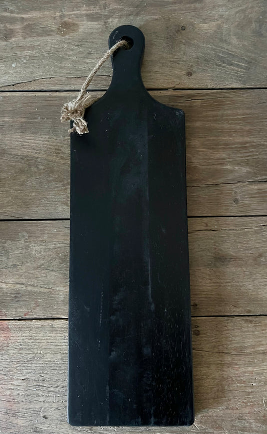 Holz Deko Brett schwarz länglich