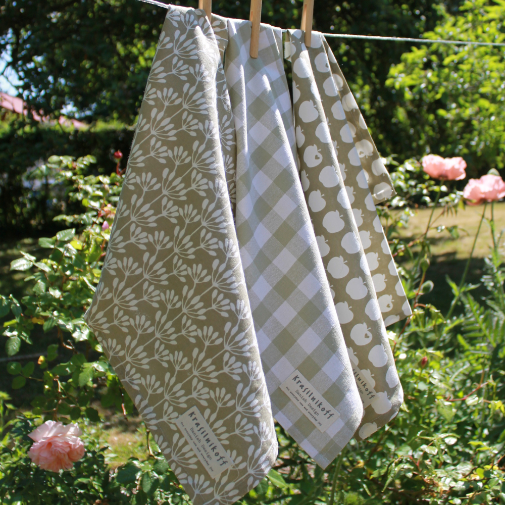 Geschirrtuch Krasilnikoff Blüte beige