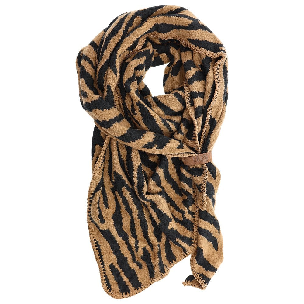 Lize Dreiecksschal taupe, schwarz Lot83