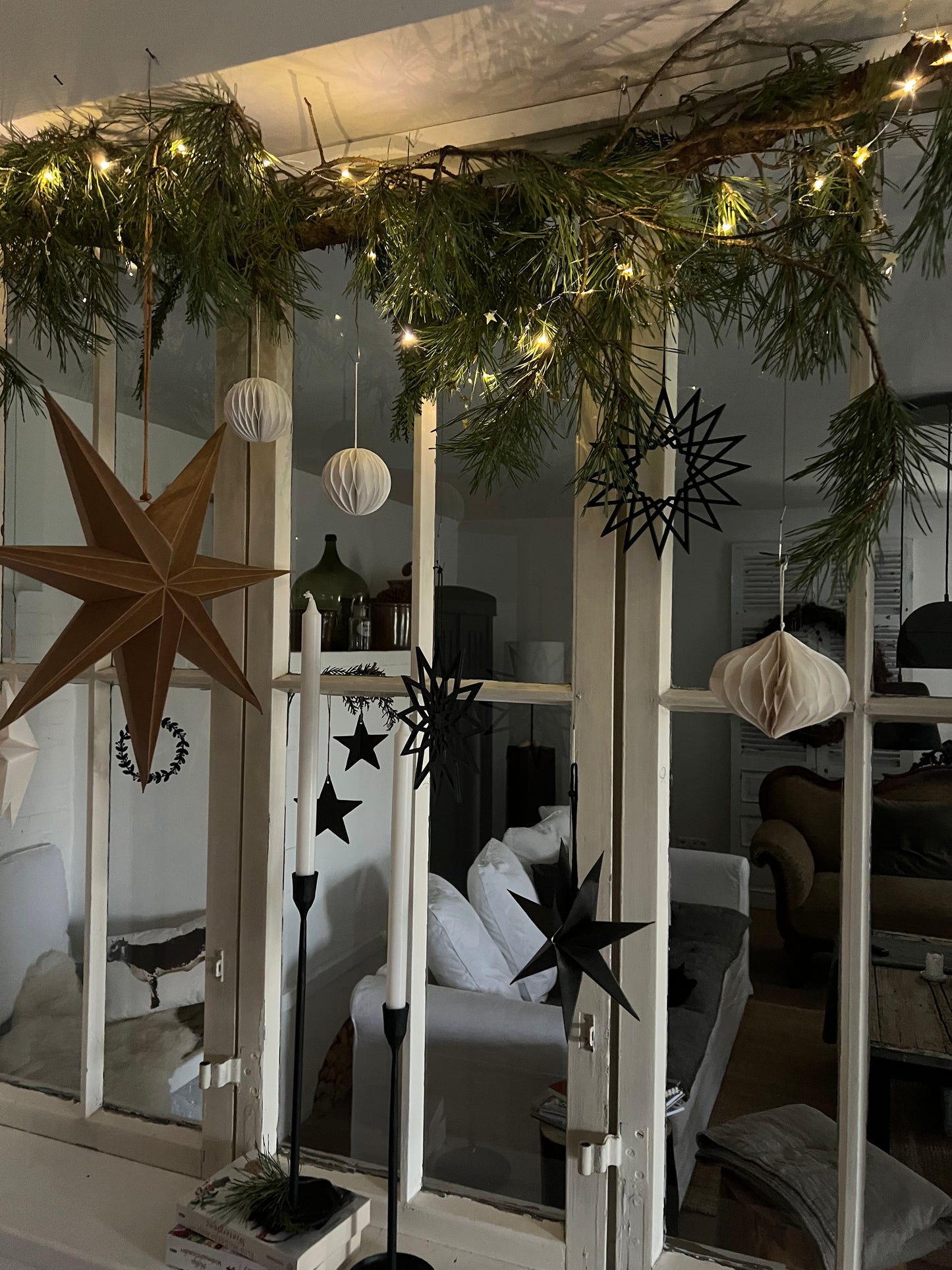 Holzsterne 2 Stück schwarz 17 cm