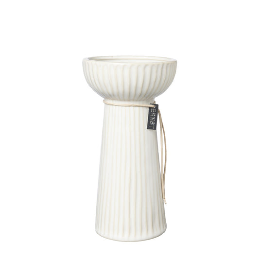 Hyazinthe Vase ERNST ribbled naturweiss