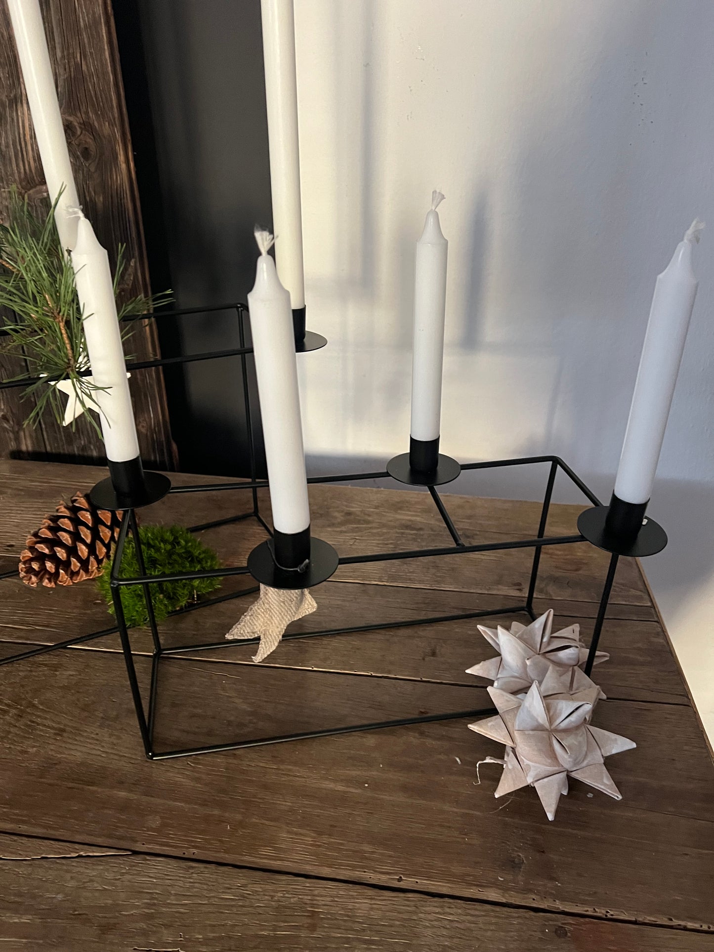Adventskerzenständer schwarz klein