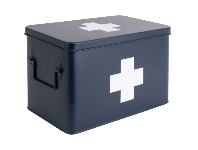 Medikamentenbox groß dunkelblau