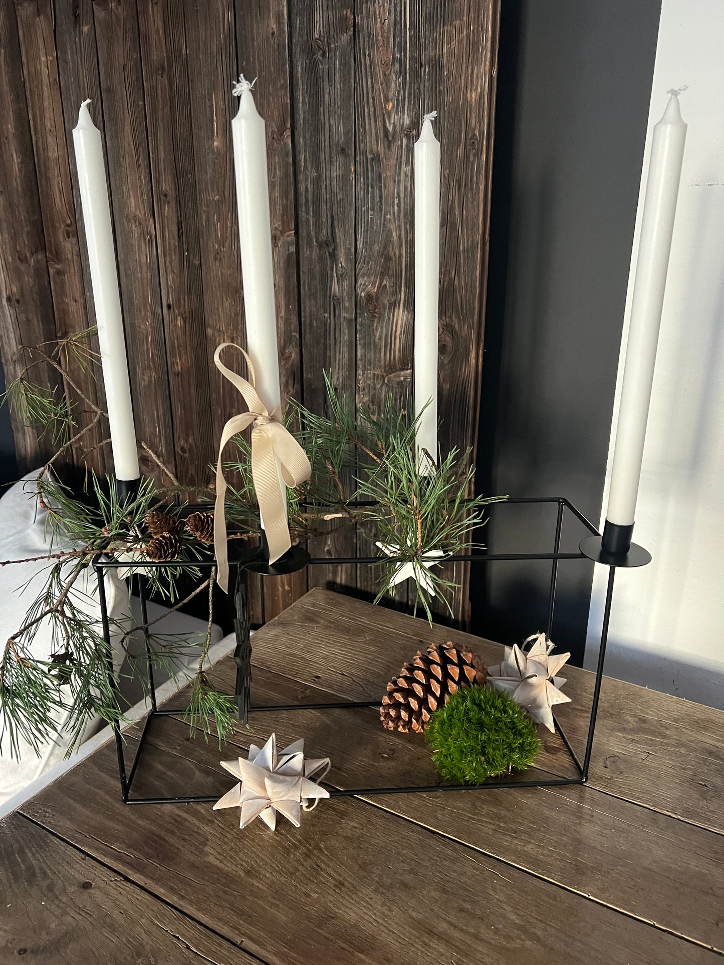 Adventskerzenständer schwarz groß