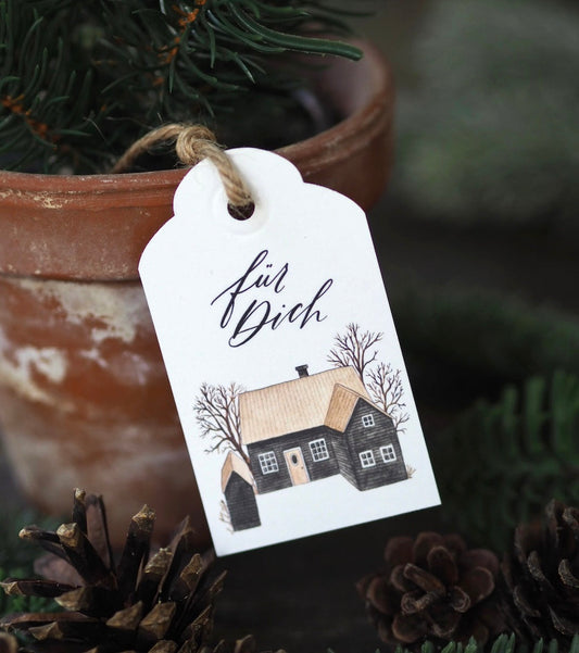 Geschenkanhänger „schwarzes Haus“