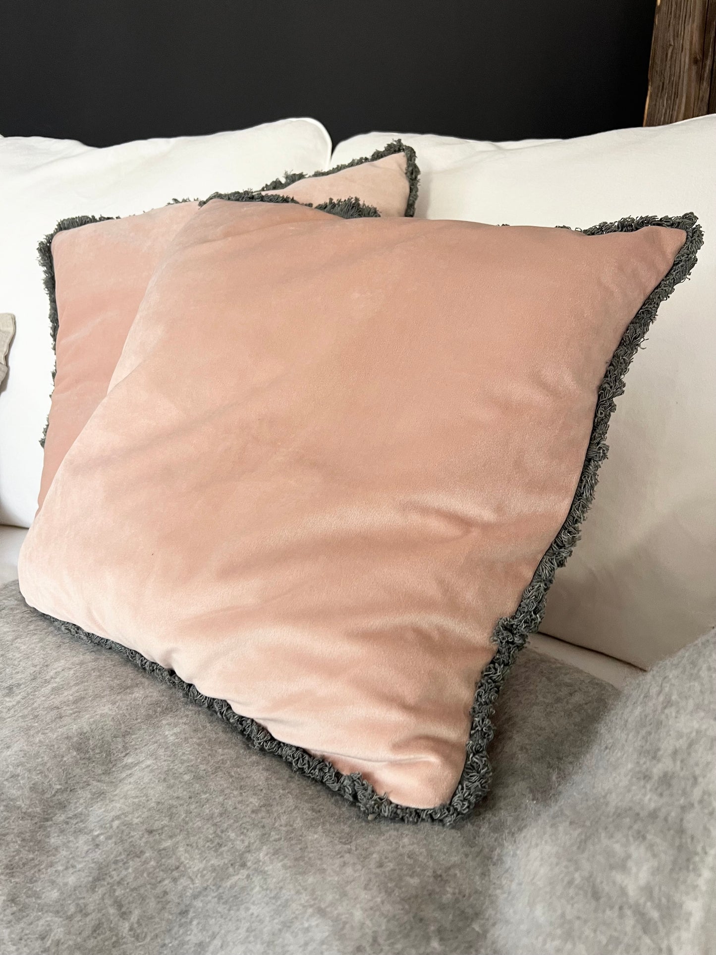 Kissenhüllen 2er Set Velours rose