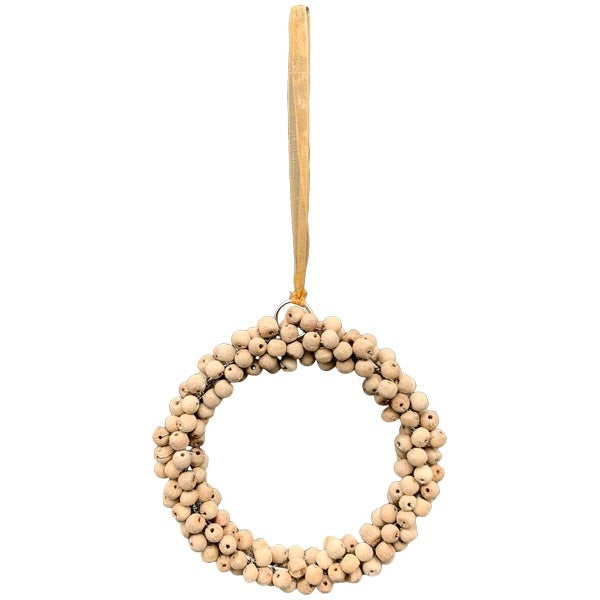Holzperlen Kranz natur mini