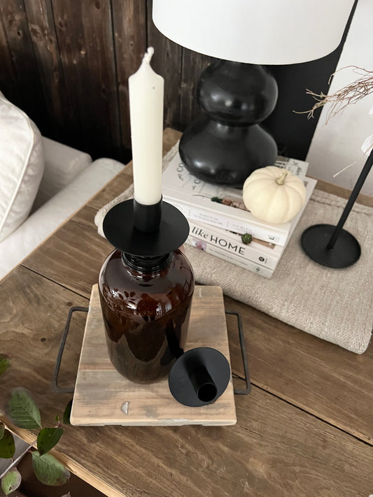 Kerzenhalter für Flasche mit geradem Teller 2 Stk