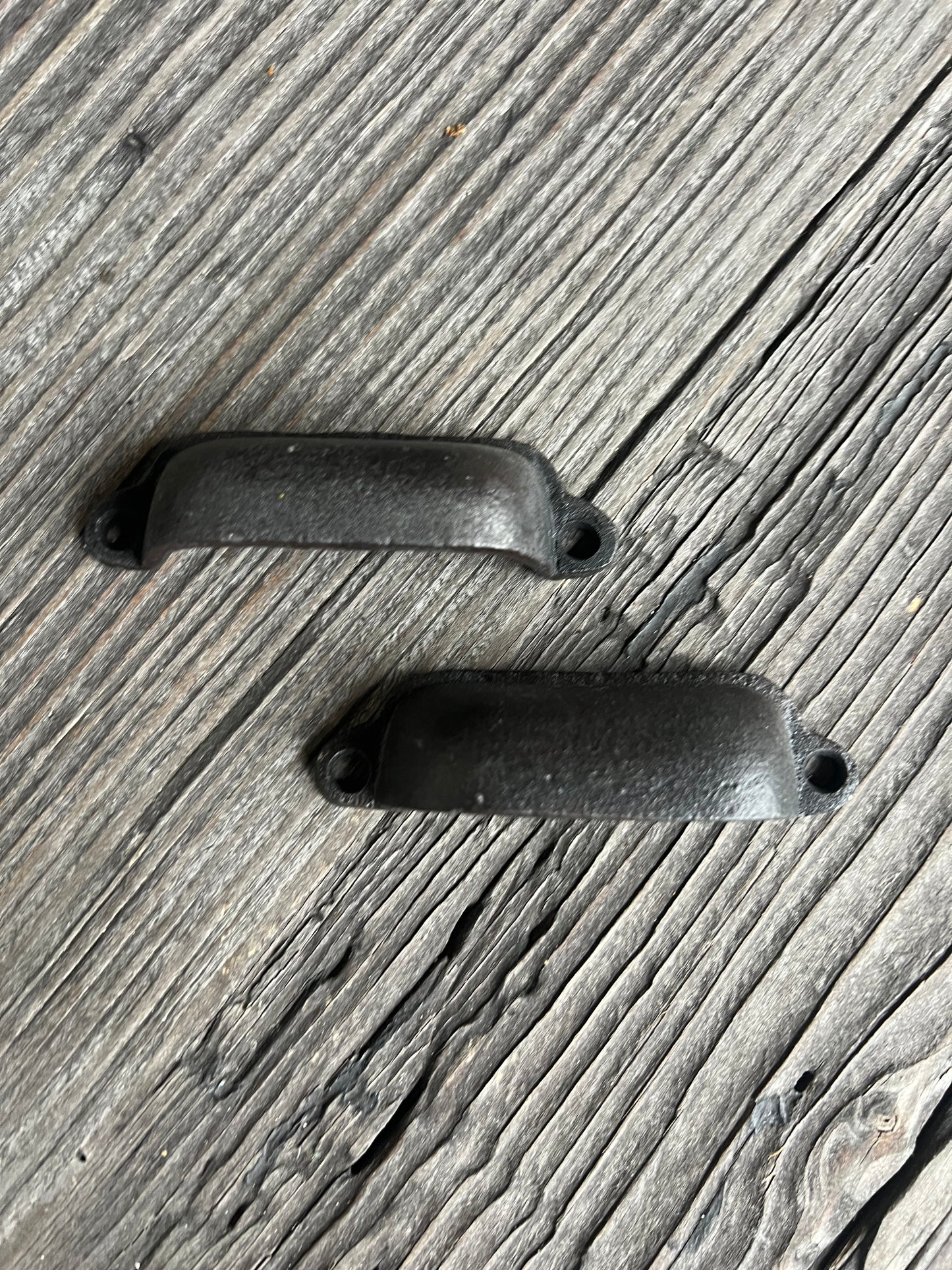 Muschelgriff schwarz braun Metall