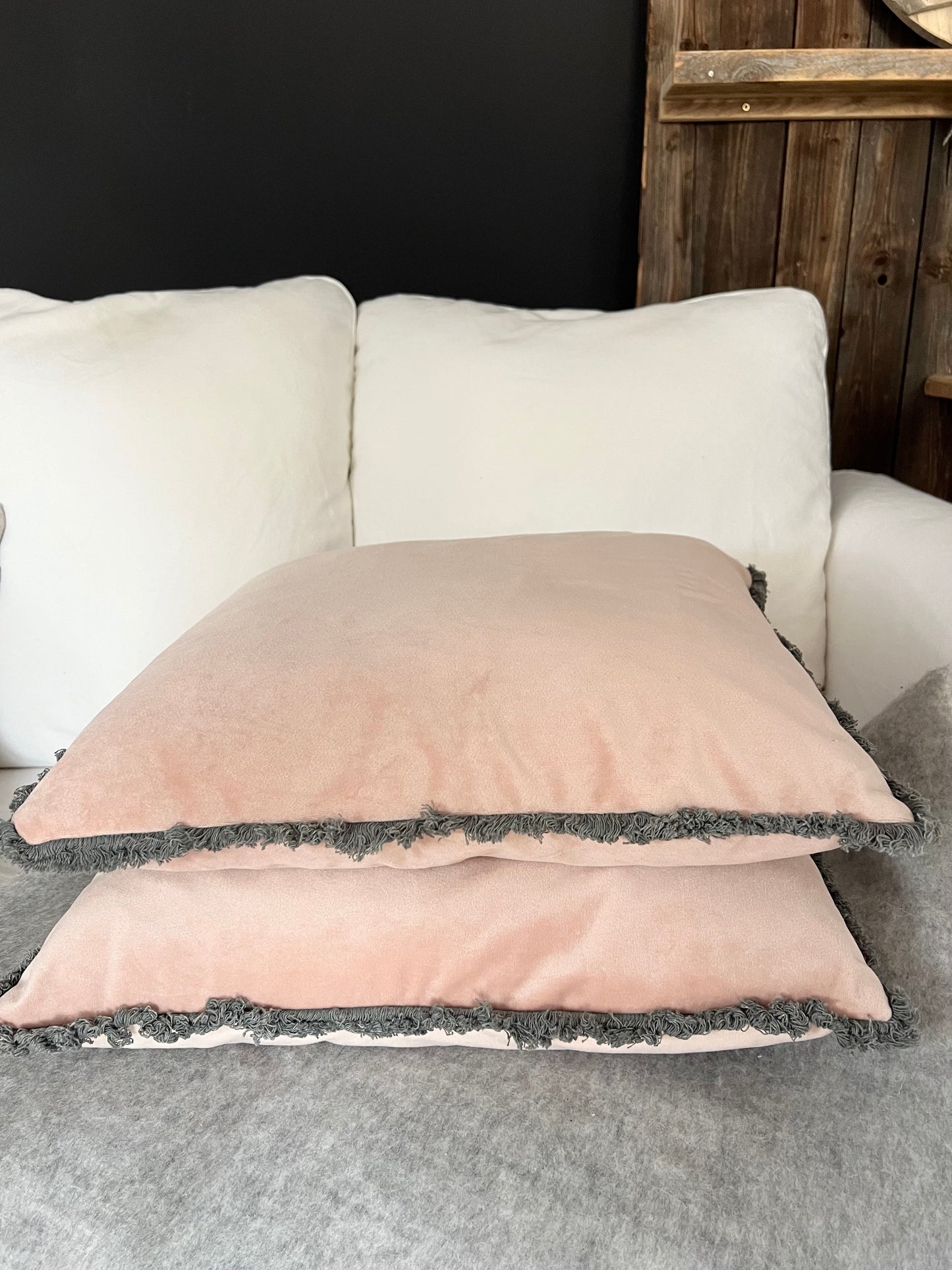 Kissenhüllen 2er Set Velours rose