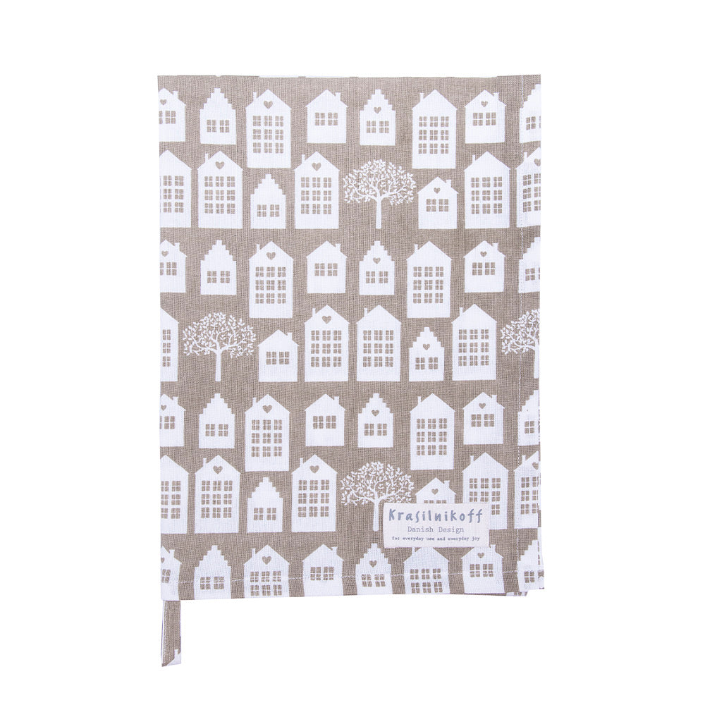 Geschirrtuch Krasilnikoff Stadthäuser beige