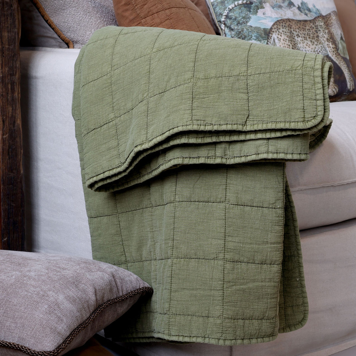 Vintage Quilt olive Chic Antique
