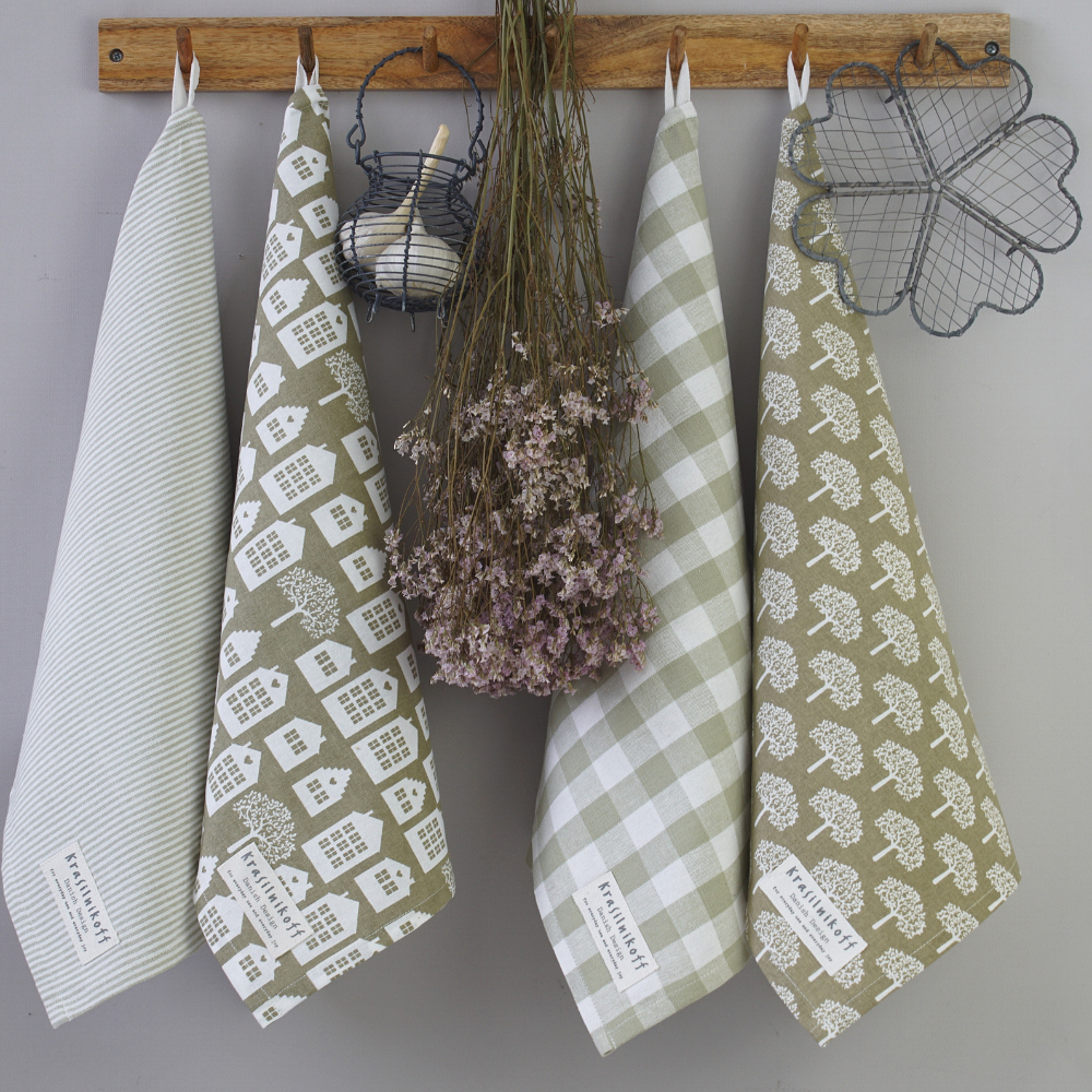 Geschirrtuch Krasilnikoff Bäumchen beige