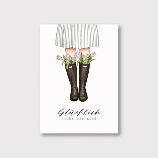 Postkarte "Gummistiefel"
