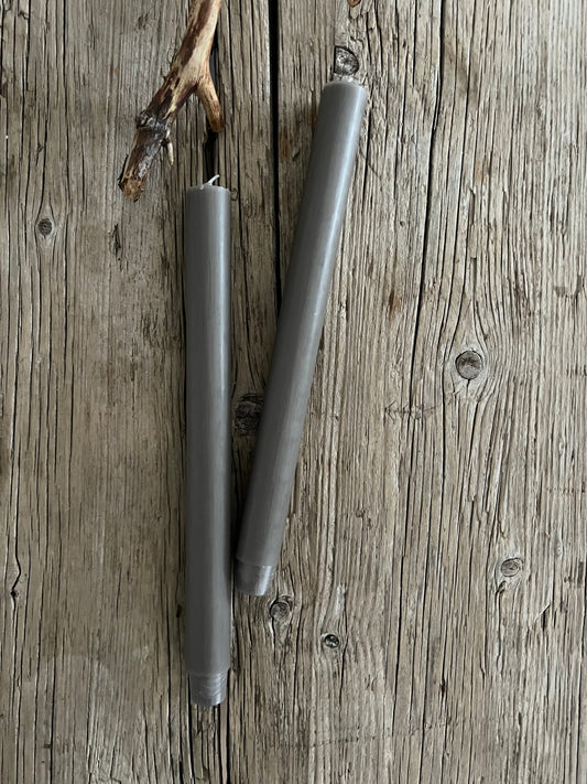 Stabkerze hoch dunkles Leinen