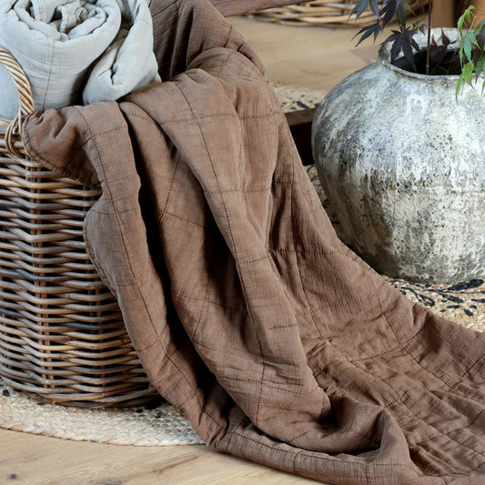 Aix Vintage Quilt Walnuss, Chic Antique