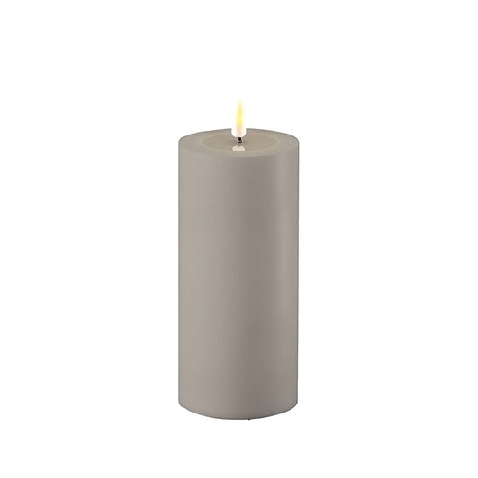 LED OUTDOOR Kerze grau 7,5x15cm