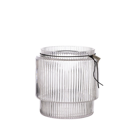 Vase geripptes Glas groß Ernst