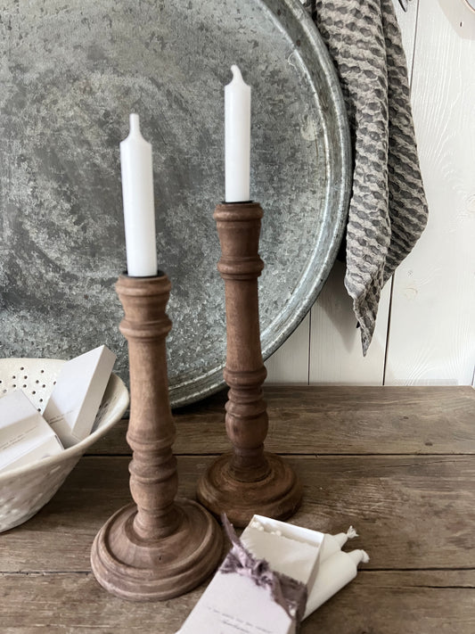 Altholz Kerzenständer braun klein