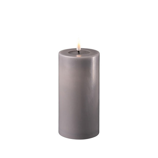 LED OUTDOOR Kerze grau 7,5x15cm