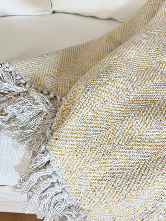Plaid gelb,natur Chic Antique