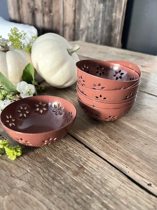 Teelicht Schälchen rot/braun