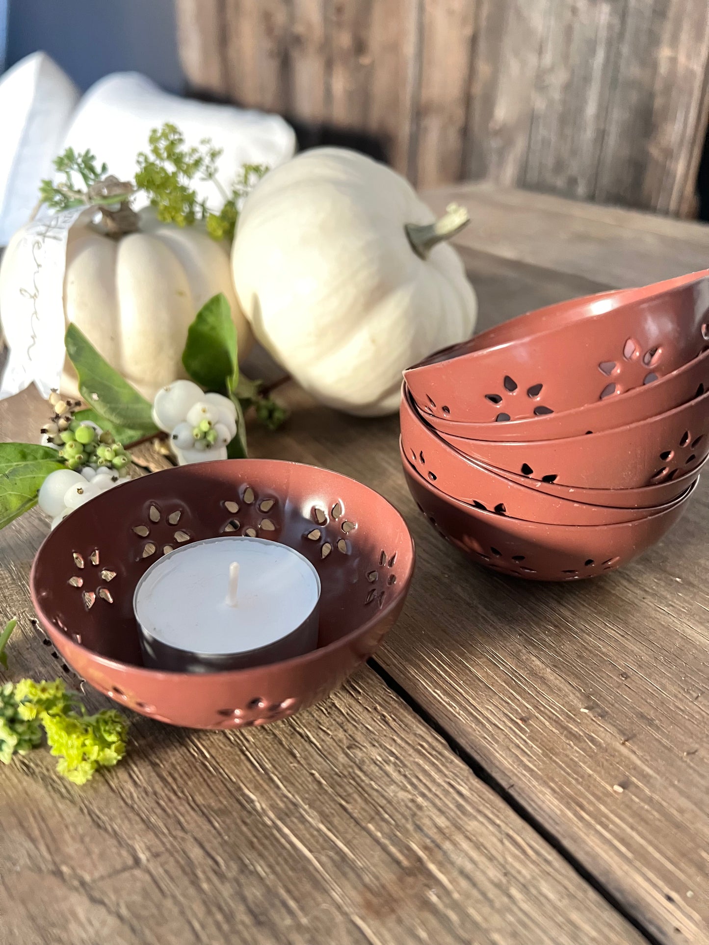 Teelicht Schälchen rot/braun